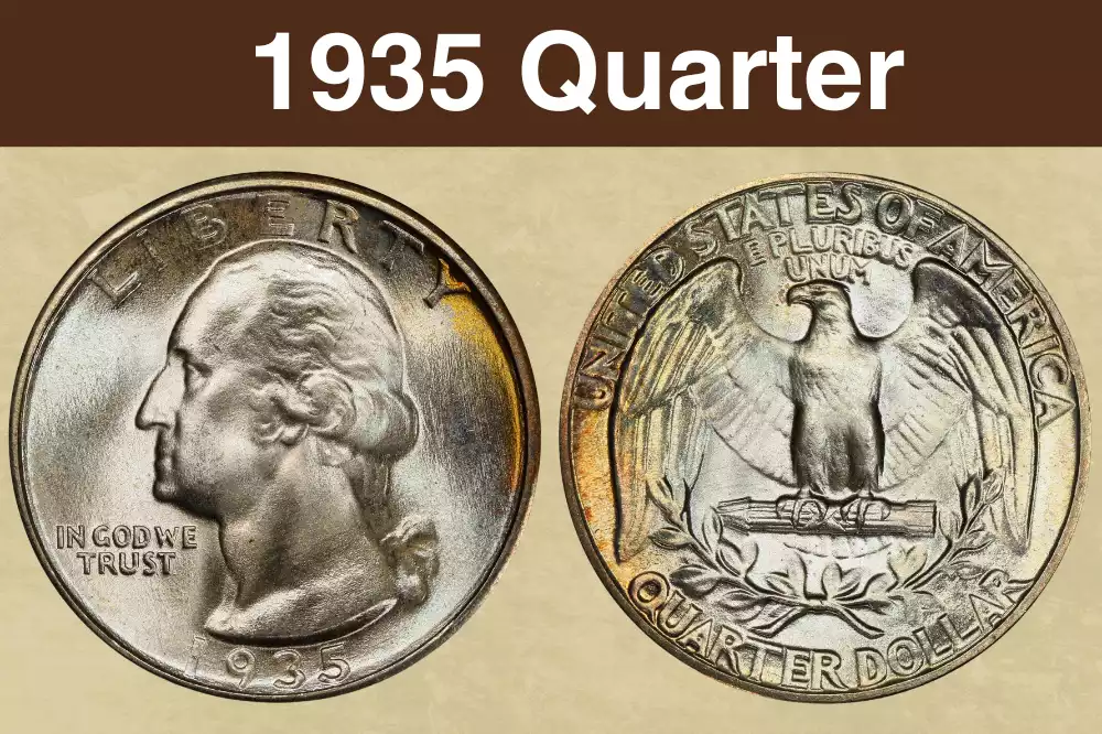 1935 Washington Quarter obverse and reverse showing George Washington portrait and eagle design
